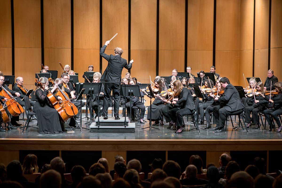 San Juan Symphony performing on stage at San Juan College